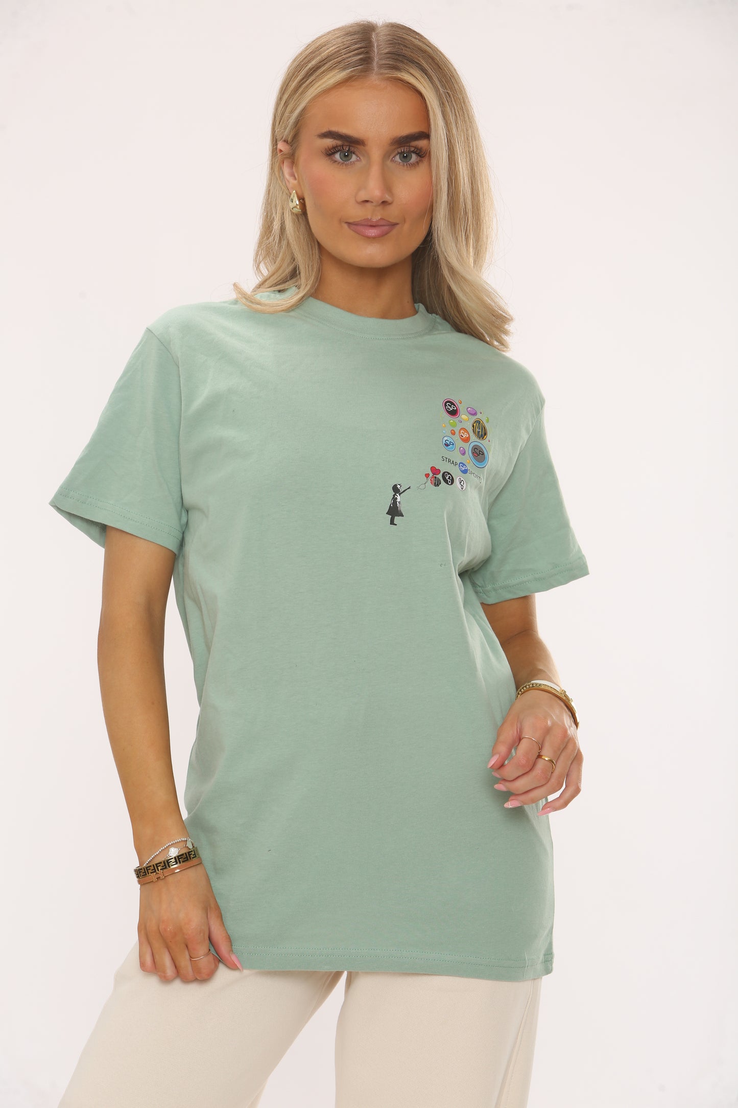SIDE PRINT CREW NECK TSHIRT