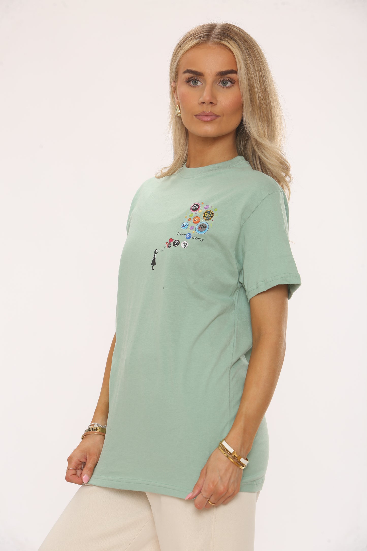 SIDE PRINT CREW NECK TSHIRT