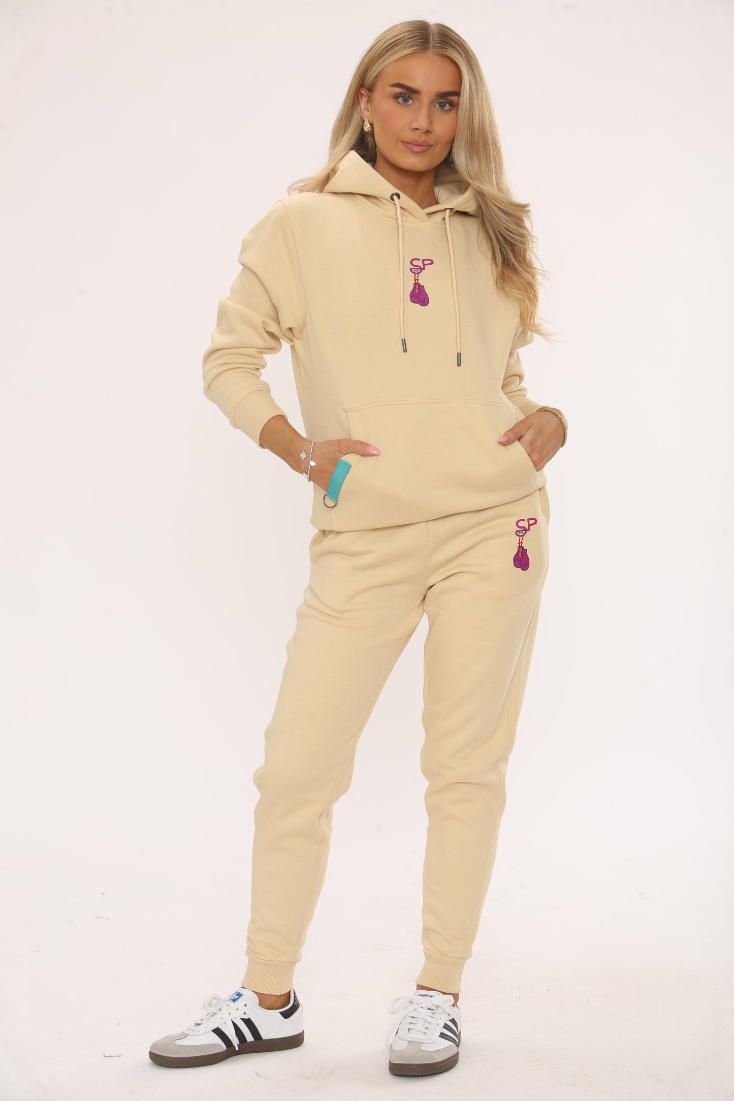 COTTON HOODIE AND JOGGERS WITH STRAP CONNECTION