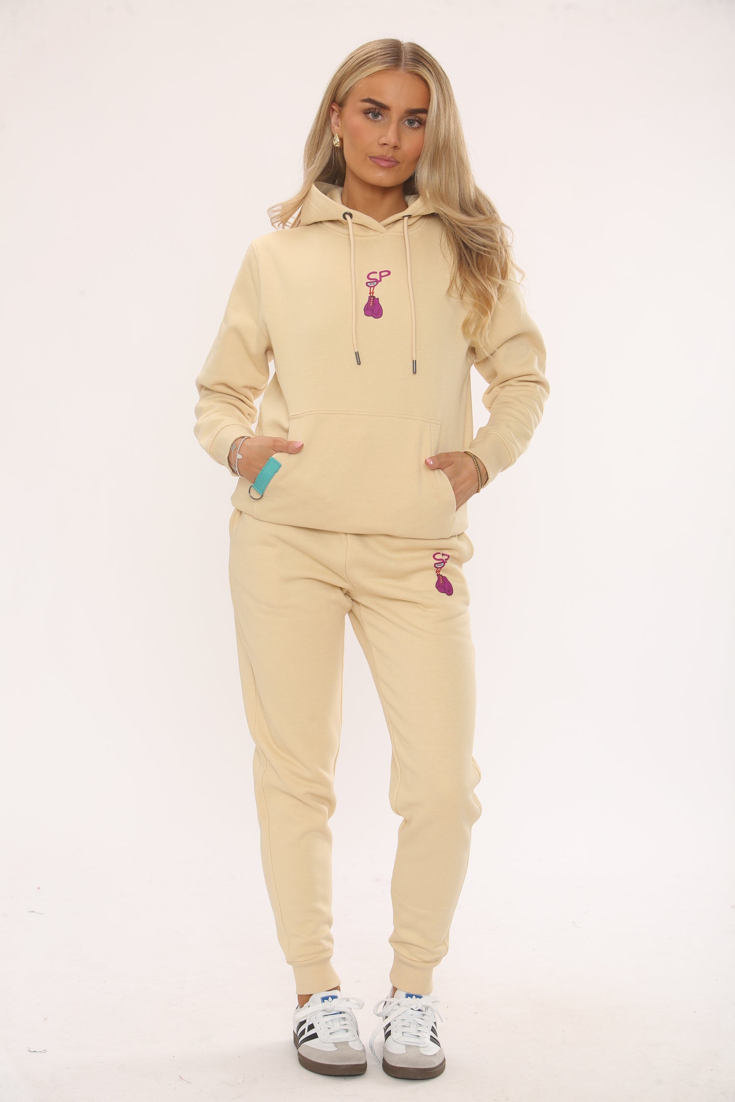 COTTON HOODIE AND JOGGERS WITH STRAP CONNECTION