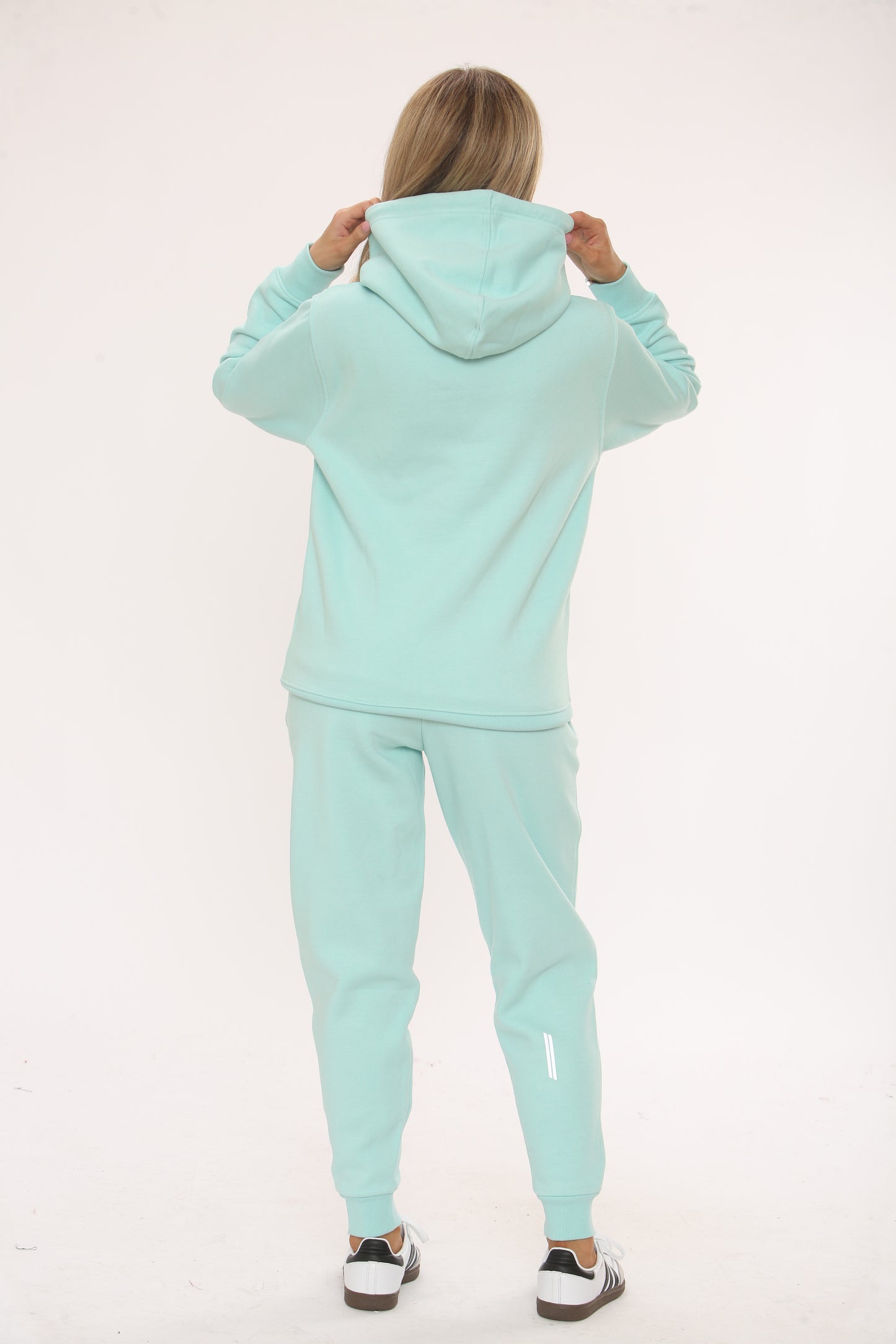 MINT COTTON HOODIE AND JOGGERS WITH STRAP CONNECTION ANIMI EDITION