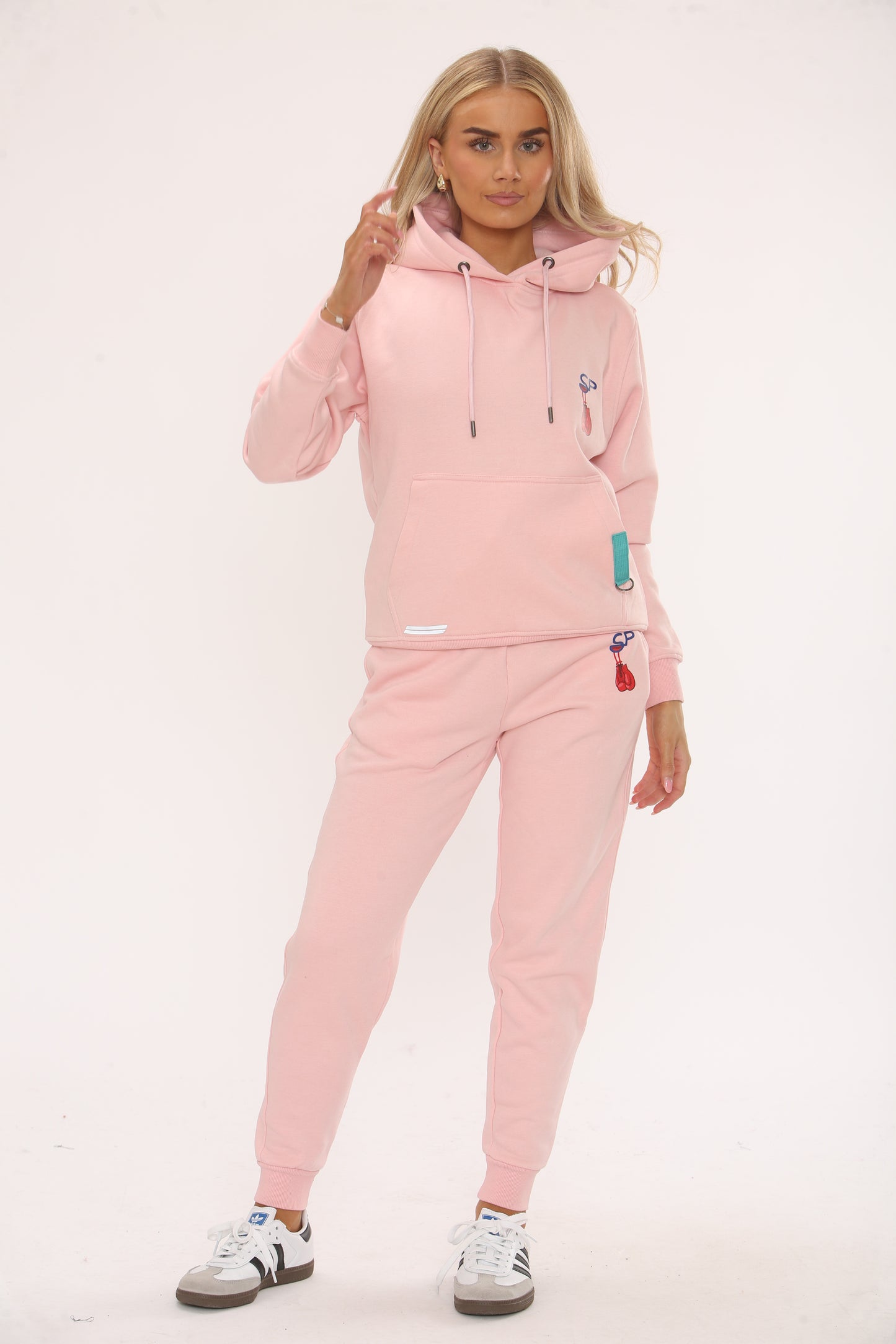 HOT PINK COTTON HOODIE AND JOGGERS WITH STRAP CONNECTION BOXING EDITION