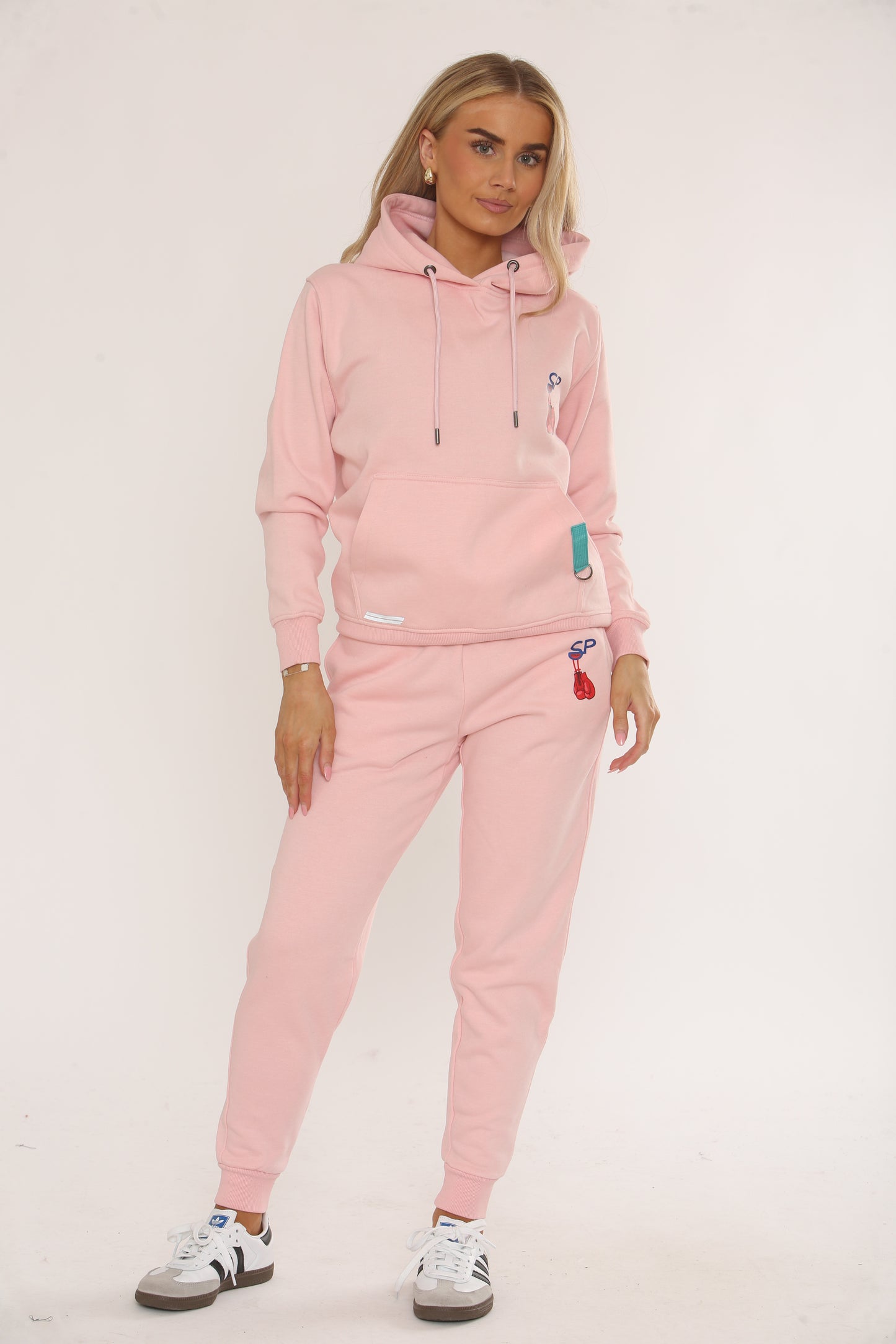 HOT PINK COTTON HOODIE AND JOGGERS WITH STRAP CONNECTION BOXING EDITION