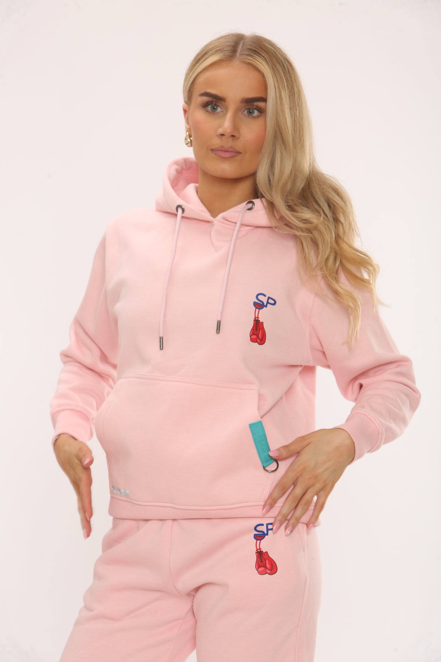 HOT PINK COTTON HOODIE AND JOGGERS WITH STRAP CONNECTION BOXING EDITION