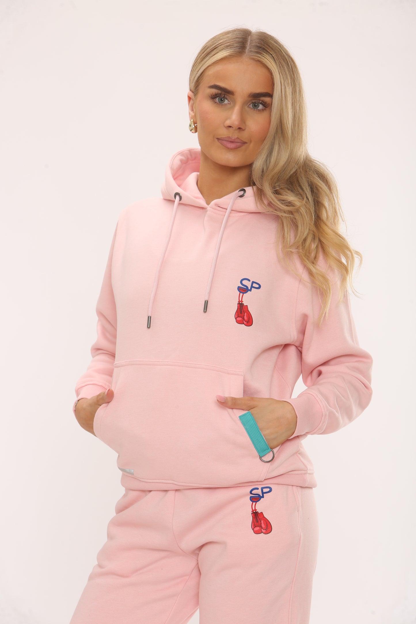 HOT PINK COTTON HOODIE AND JOGGERS WITH STRAP CONNECTION BOXING EDITION