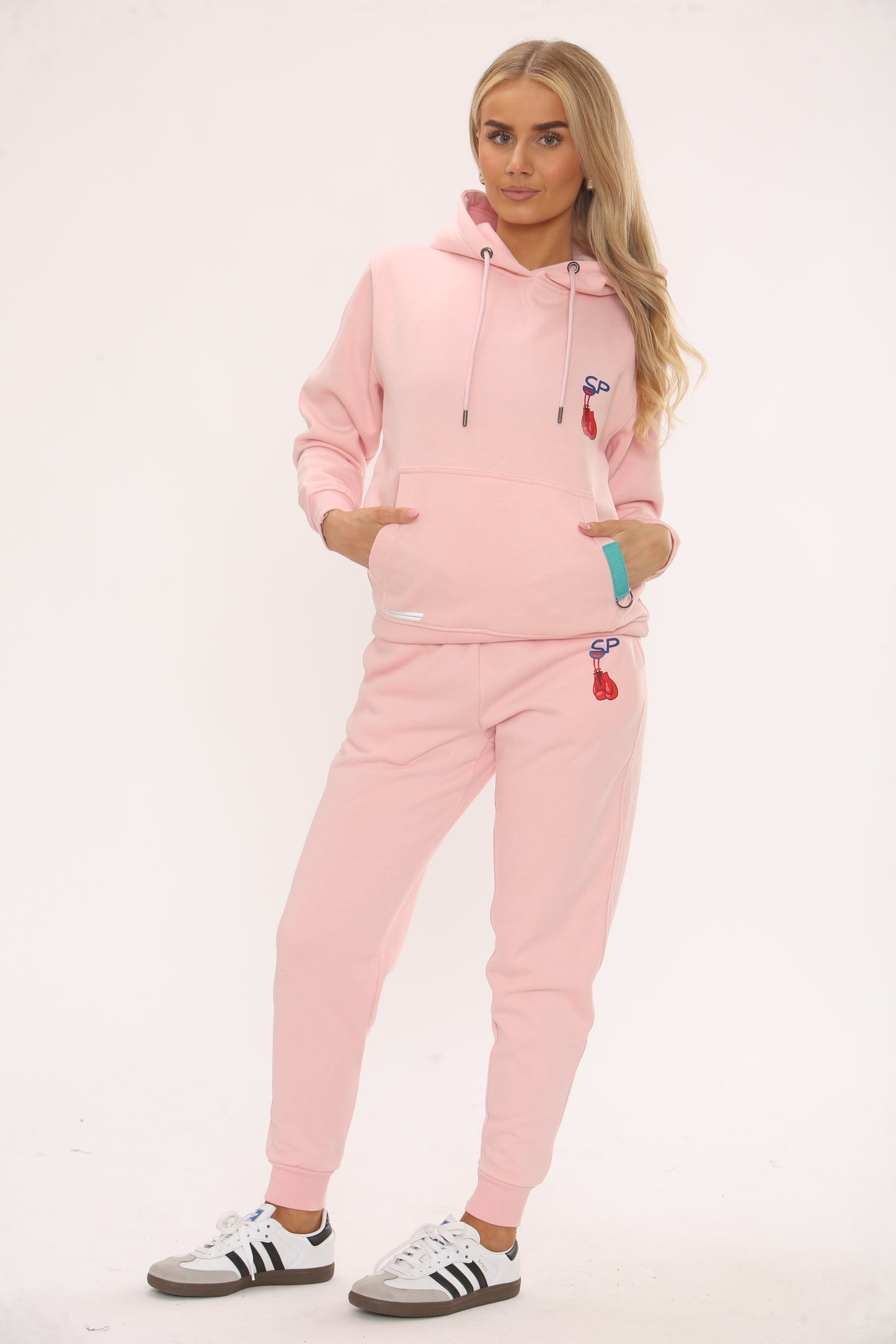 HOT PINK COTTON HOODIE AND JOGGERS WITH STRAP CONNECTION BOXING EDITION