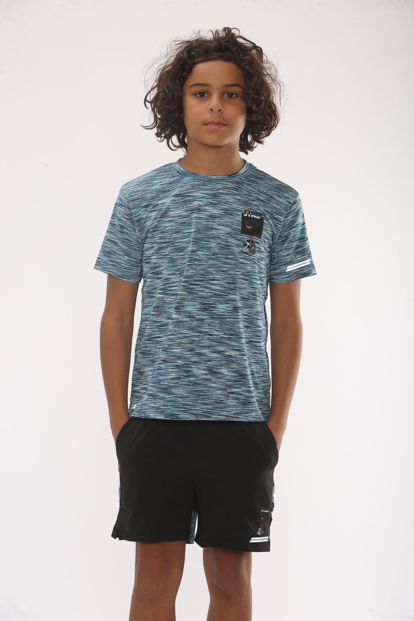 BLUE T SHIRT AND SHORTS MMA EDITION LOGO