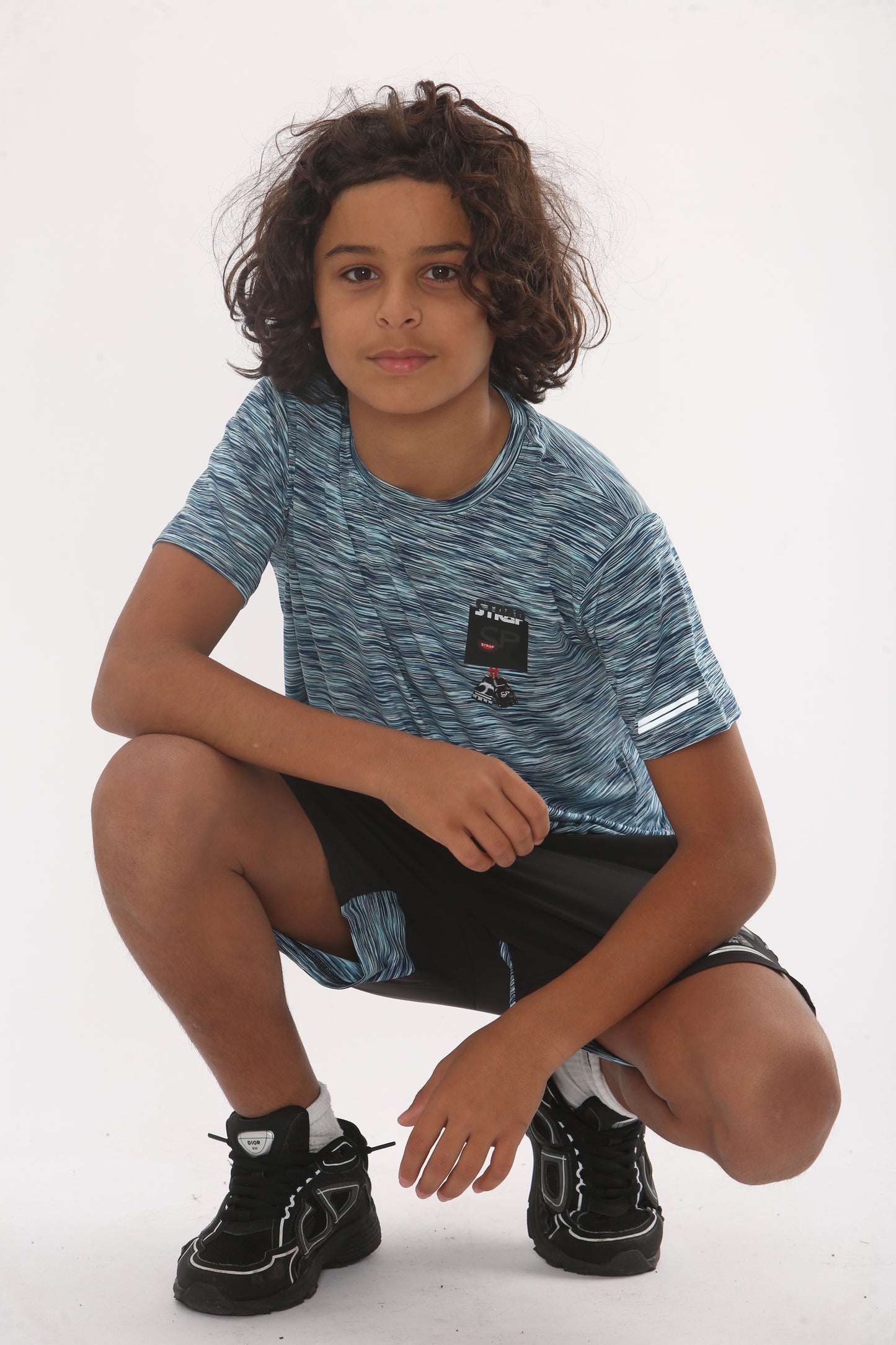 BLUE T SHIRT AND SHORTS MMA EDITION LOGO