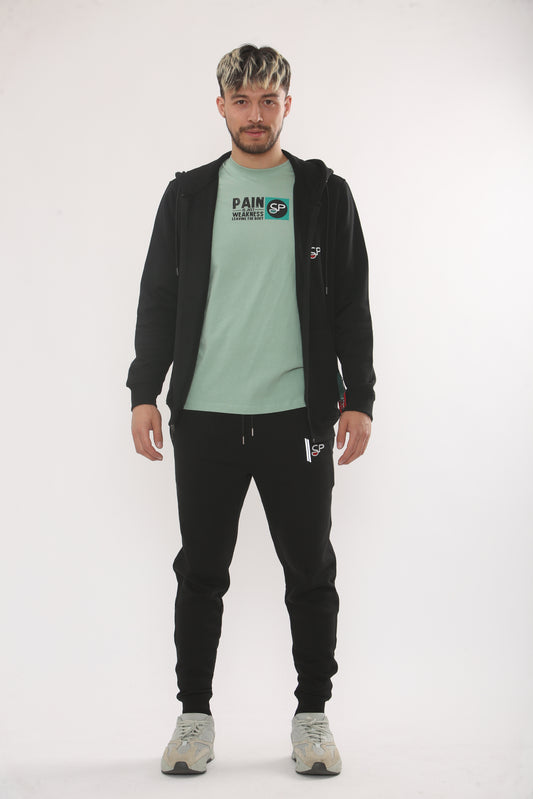 BLACK TRAINING ZIP TRACKSUIT