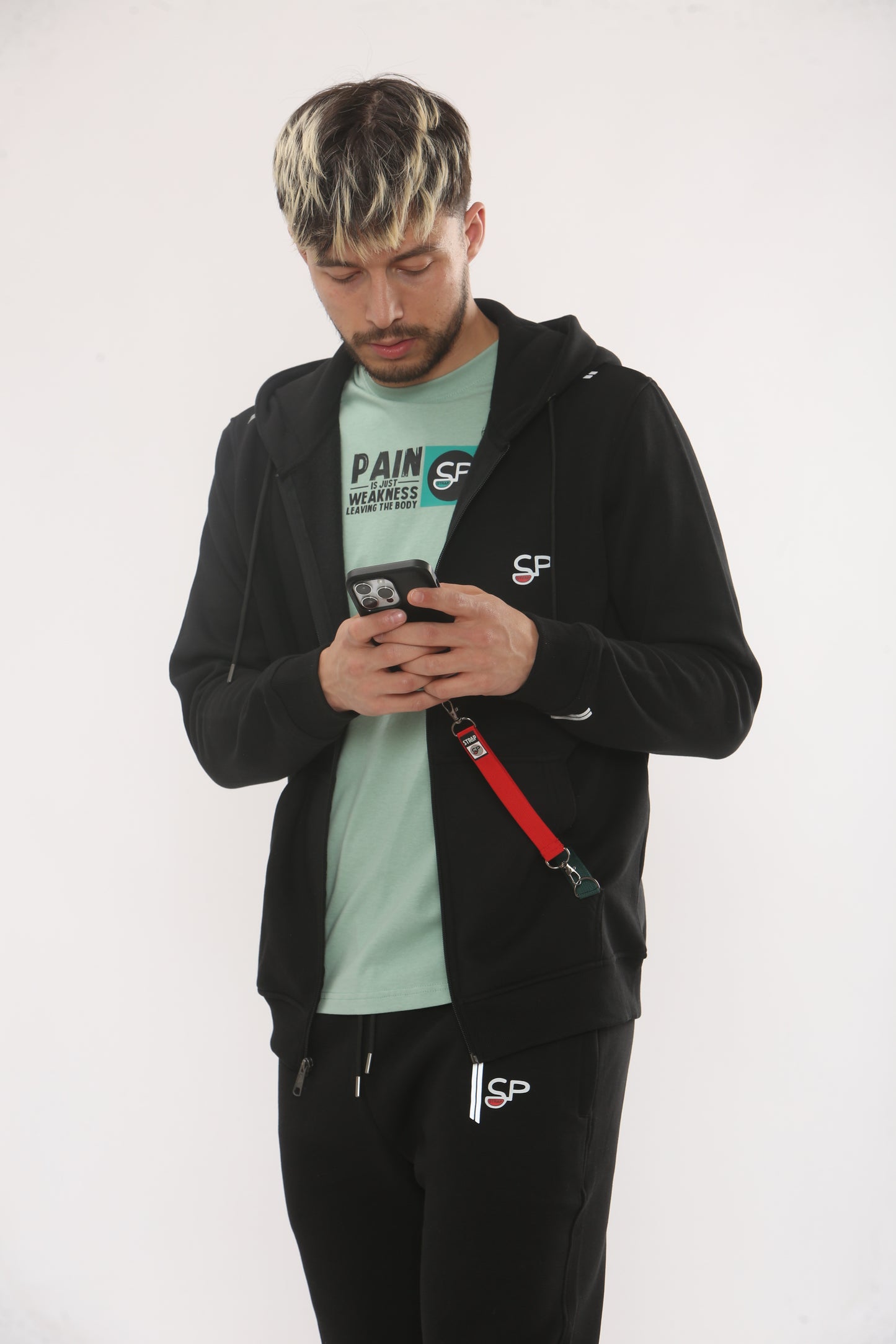 BLACK TRAINING ZIP TRACKSUIT