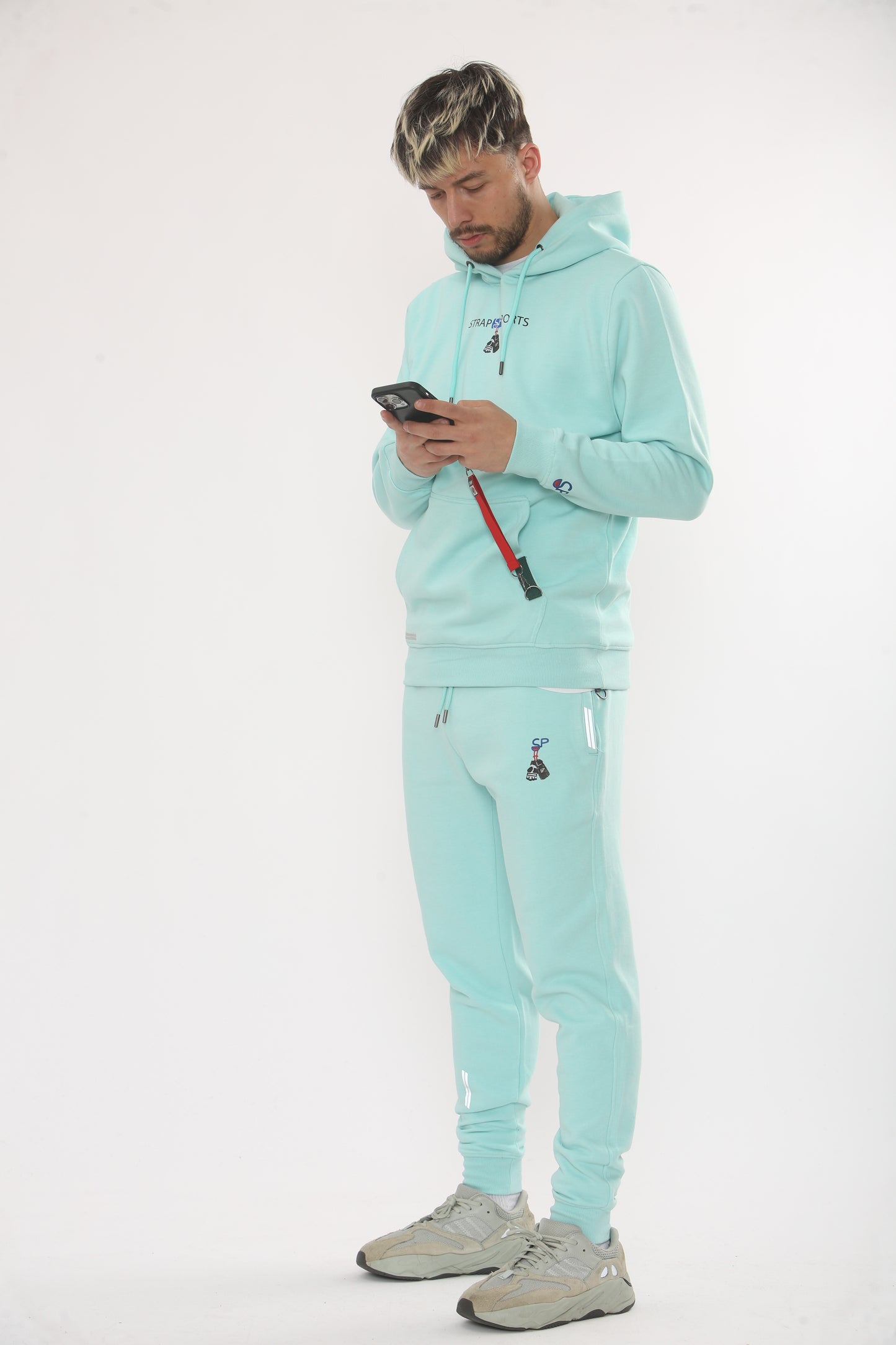 MINT HOODIE AND BOTTOM SET WITH SIDE STRAP CONNECTION
