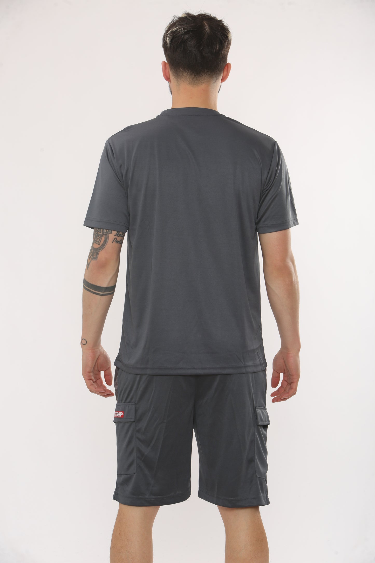 GREY T SHIRT AND SHORT SET