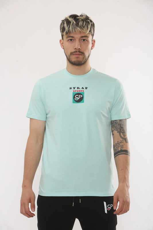 MINT GREEN TEE WITH CENTER LOGO