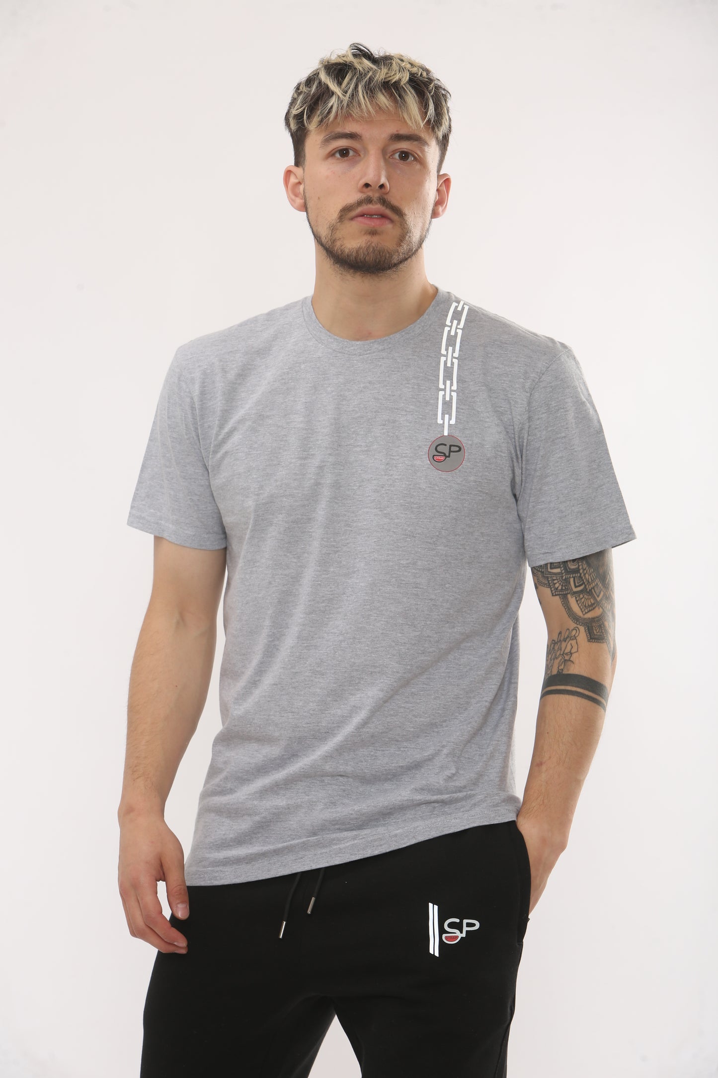 GREY SIDE LOGO WITH RFLECTIVE STRIPE TO LOGO