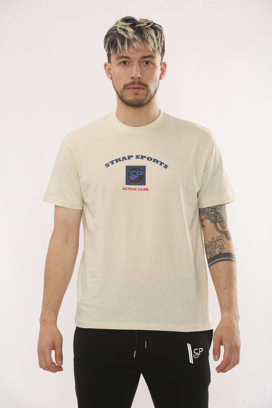 STRAP SPORTS PRINT CREW NECK TSHIRT