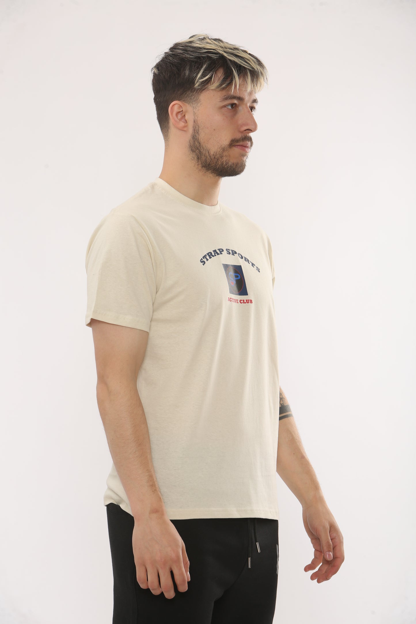 STRAP SPORTS PRINT CREW NECK TSHIRT