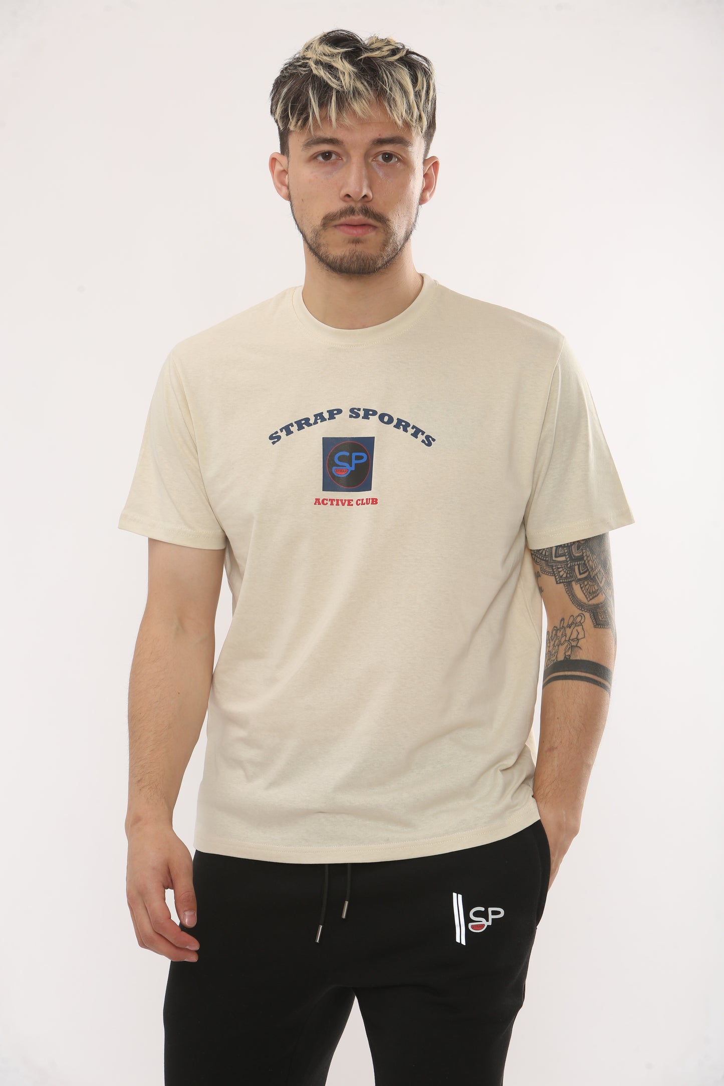 STRAP SPORTS PRINT CREW NECK TSHIRT