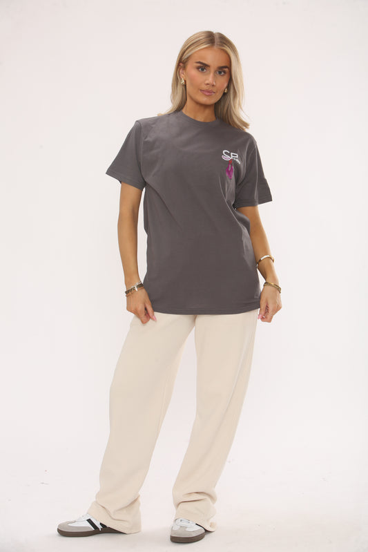 DARK GREY 100% COTTON TSHIRT