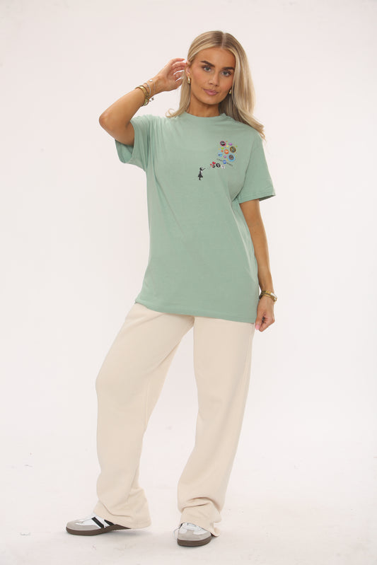 SIDE PRINT CREW NECK TSHIRT