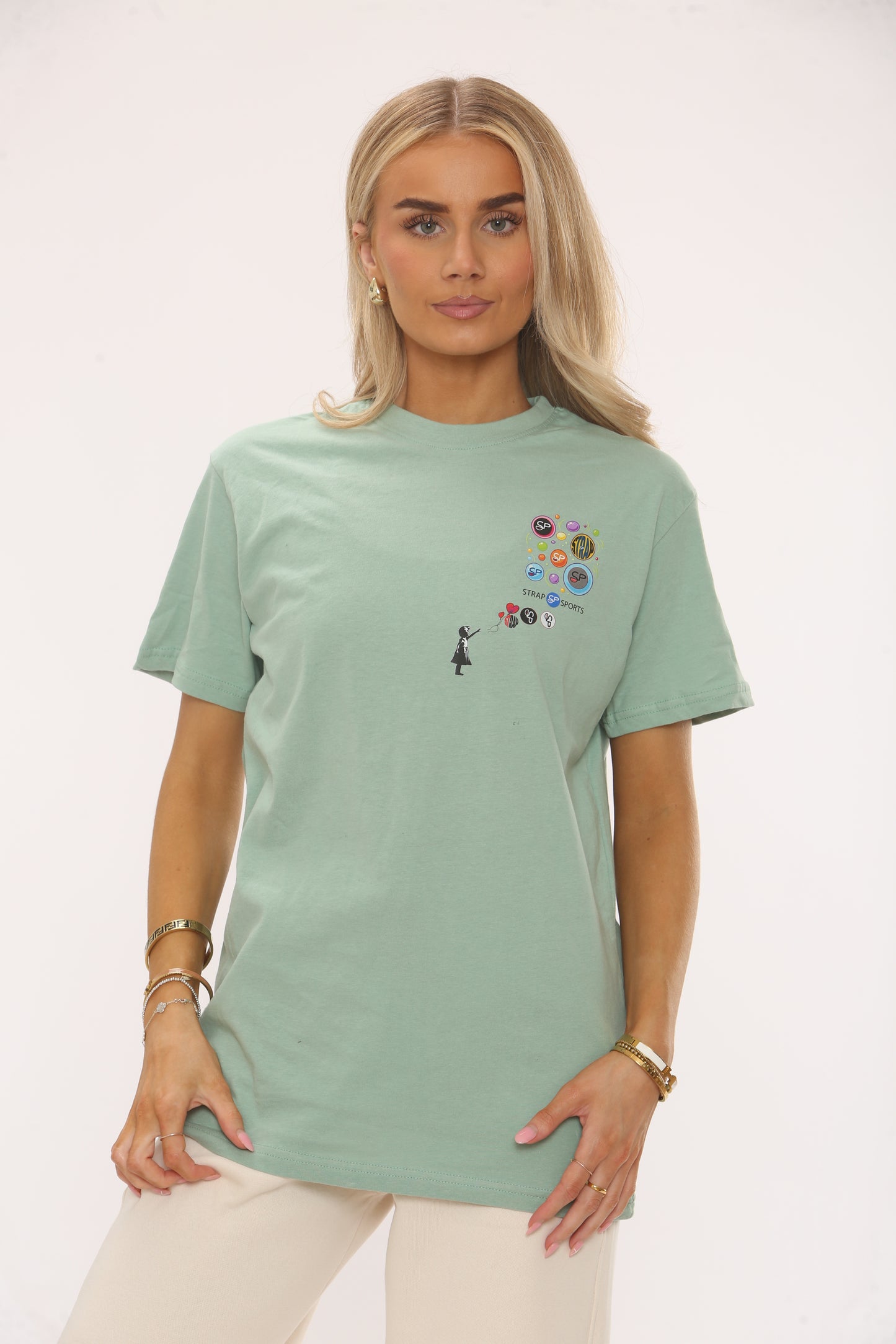 SIDE PRINT CREW NECK TSHIRT