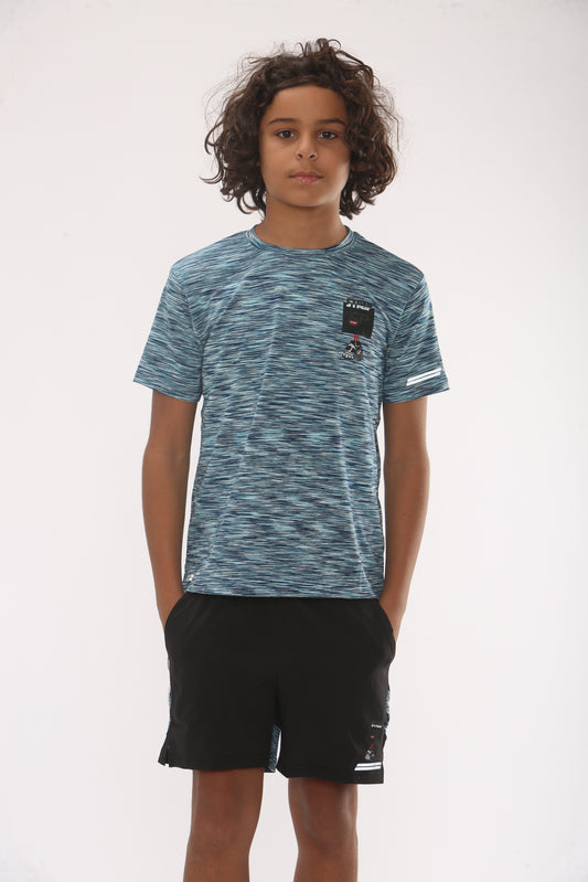BLUE T SHIRT AND SHORTS MMA EDITION LOGO